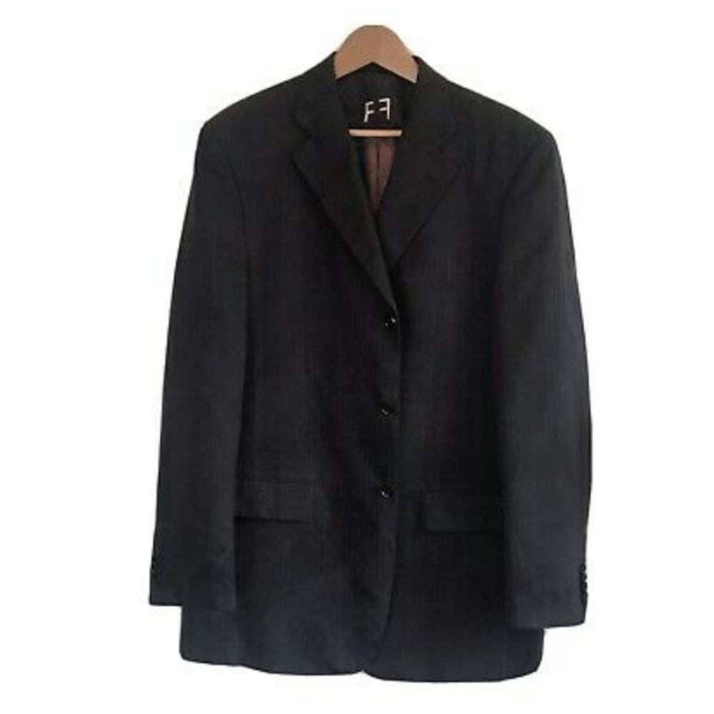 FIRADO Italy Hand Tailored Black 3 Button Blazer